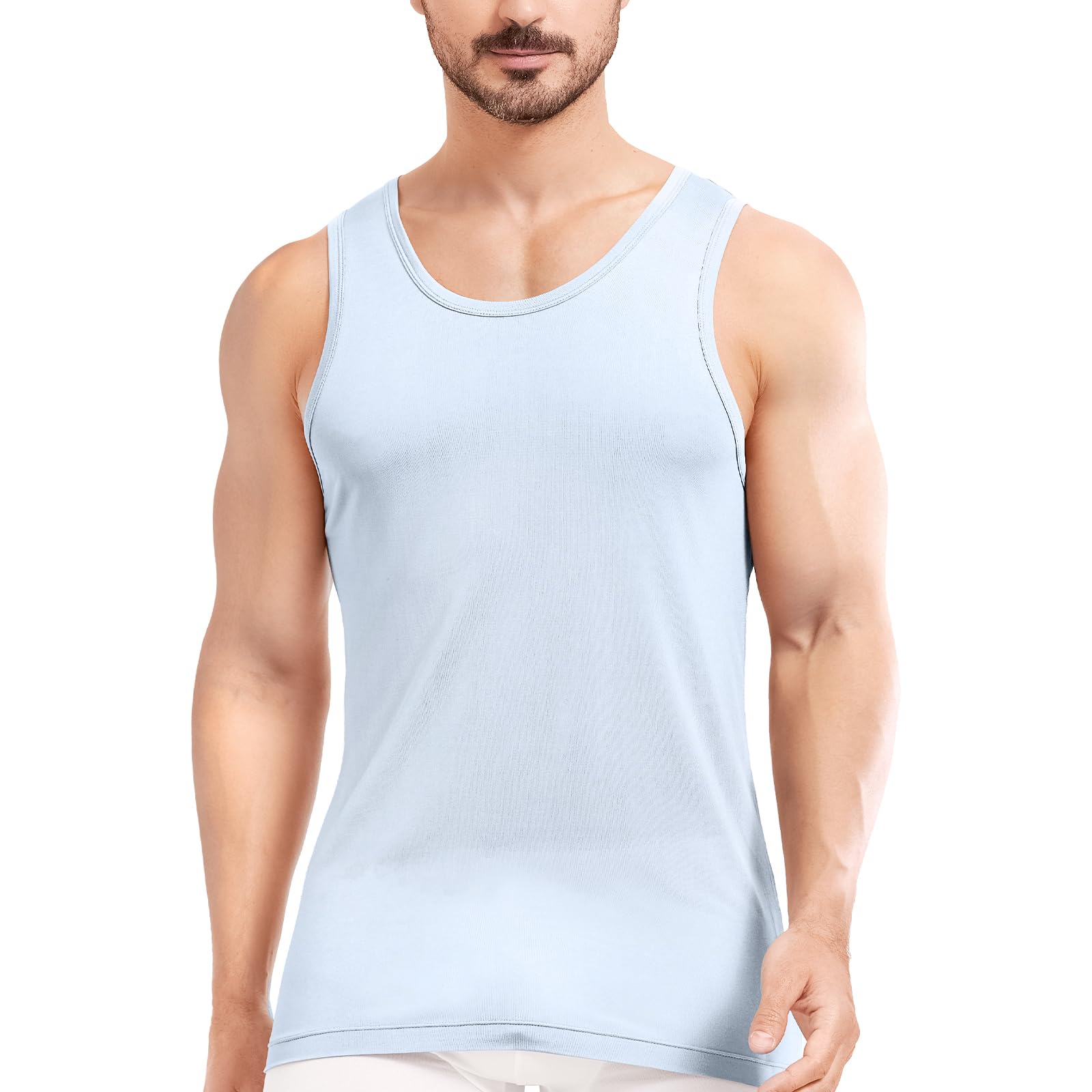Men's Silk Tank Tops Sleeveless Pure Silk Undershirt Super Absorbent and Breathable