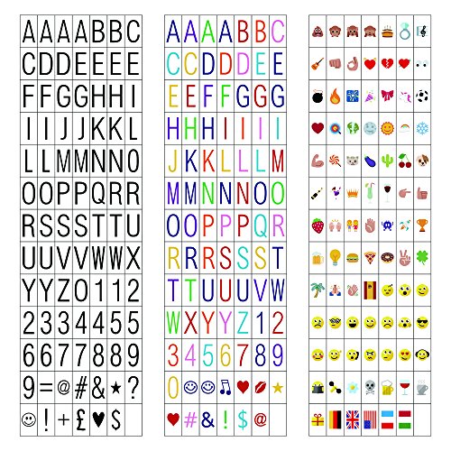 270 piezas de letras, números y símbolos, emojis para caja de luz LED cinematográfica de tamaño A4 o A3