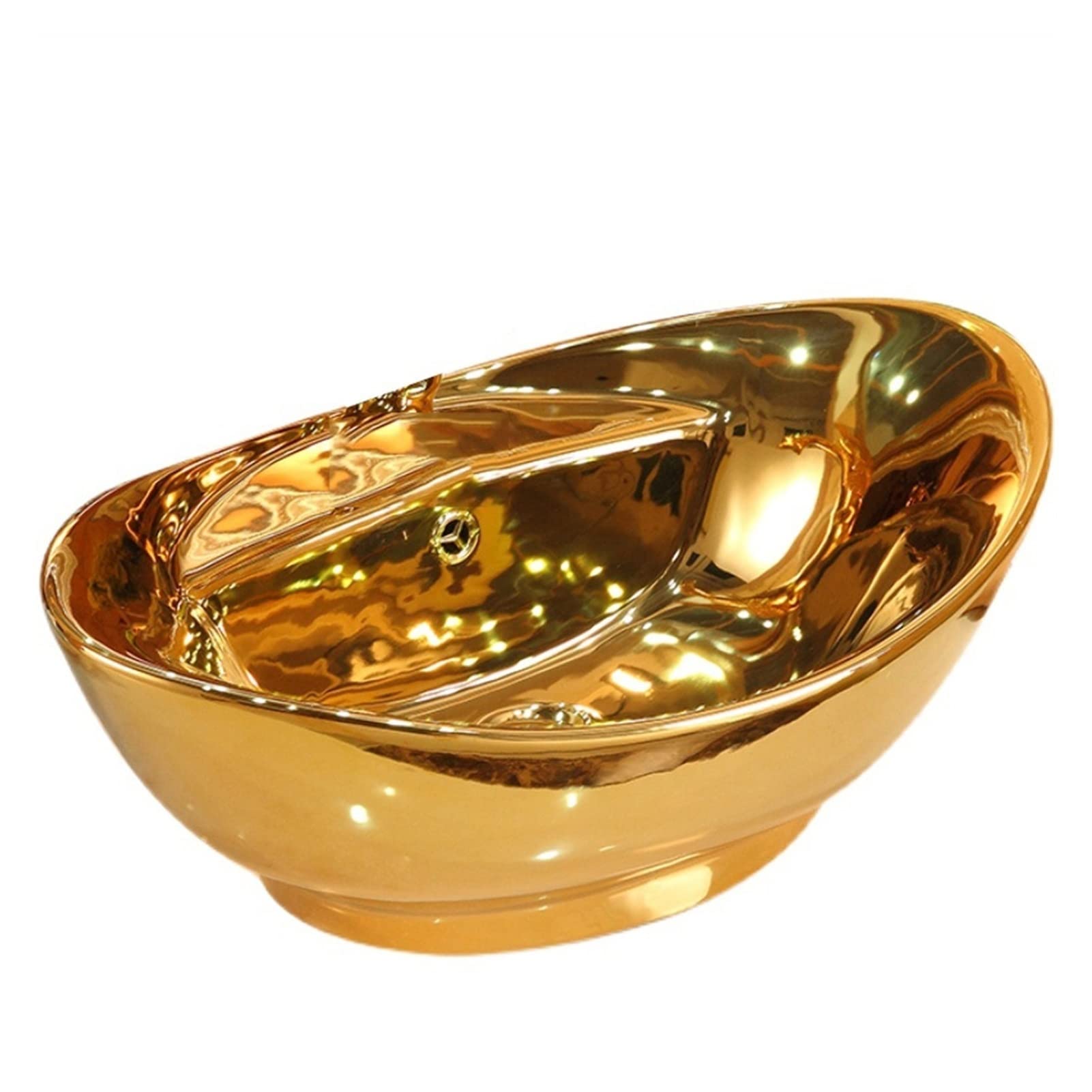Aioneer Bathroom Sink Ceramic Wash Basin Golden Sink Bathroom Countertop Sinks Hotel Ceramic Art Basin Vessel Sink Lavatory Vanity