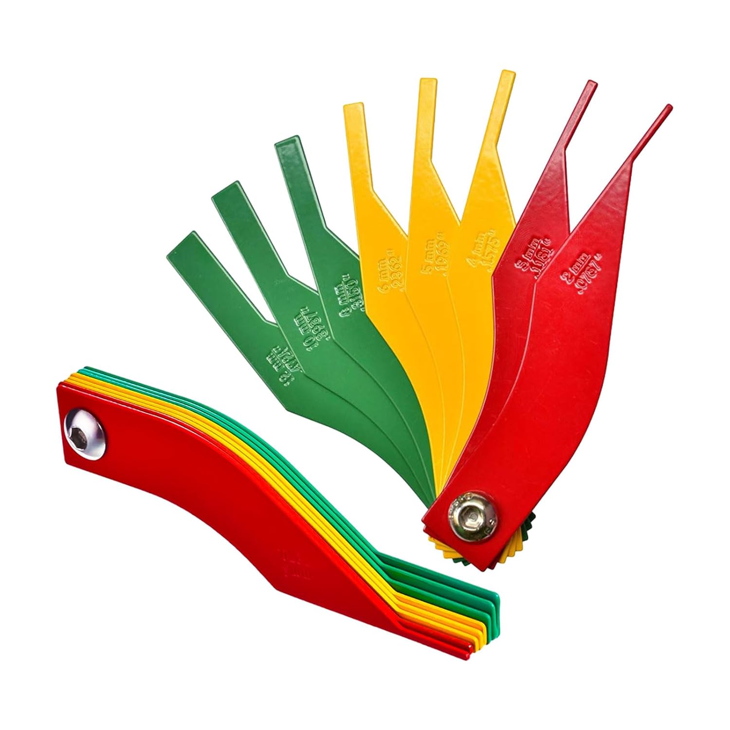 2 Pcs Brake Pad Measuring Tool, 8 in 1 Brake Pad Thickness Measuring