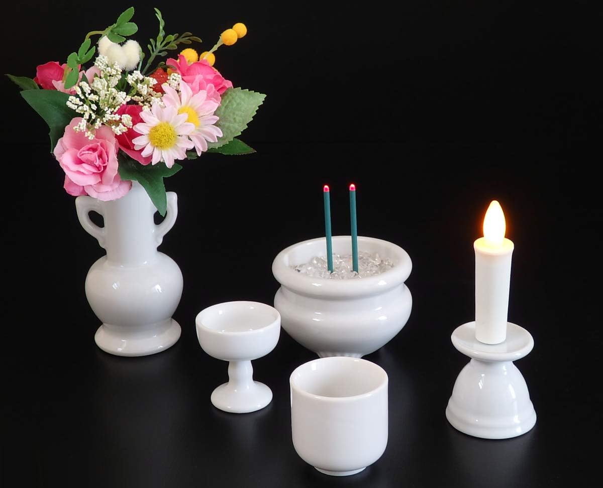 Amazon Co Jp Hallian Domestic Ceramic Buddhist Tool 5 Piece Timer Type Led Combination Led Candle Led Lines Buddha Flowers 3a Natural Quartz Crushes 10 Minutes Automatic Shut Off Celadon Home Kitchen