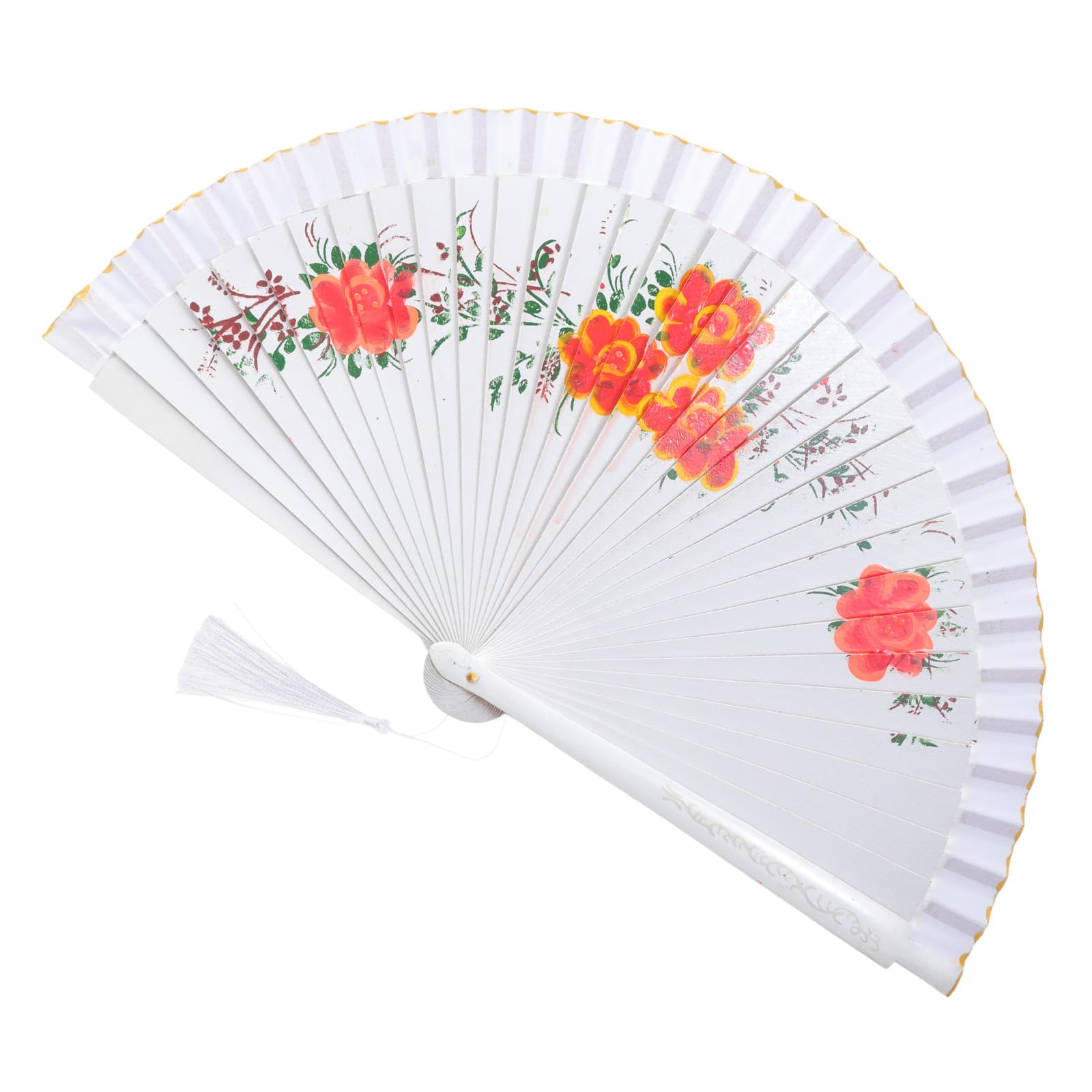 XIGACGEH Decorative Spanish Hand Fan, Two Sided Colorful Painting Silk Dancing Fan for Dancing Enthusiasts and Fashion Decorative Folding