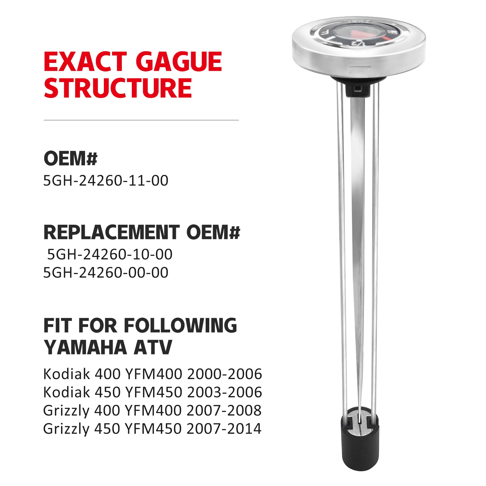 Fuel Gauge For Yama-ha Kodiak 400 Kodiak 450 YFM400 YFM450 2000-2006, Grizzly 450 Grizzly 400 YFM450 YFM400 2007-2014 - Foto 11