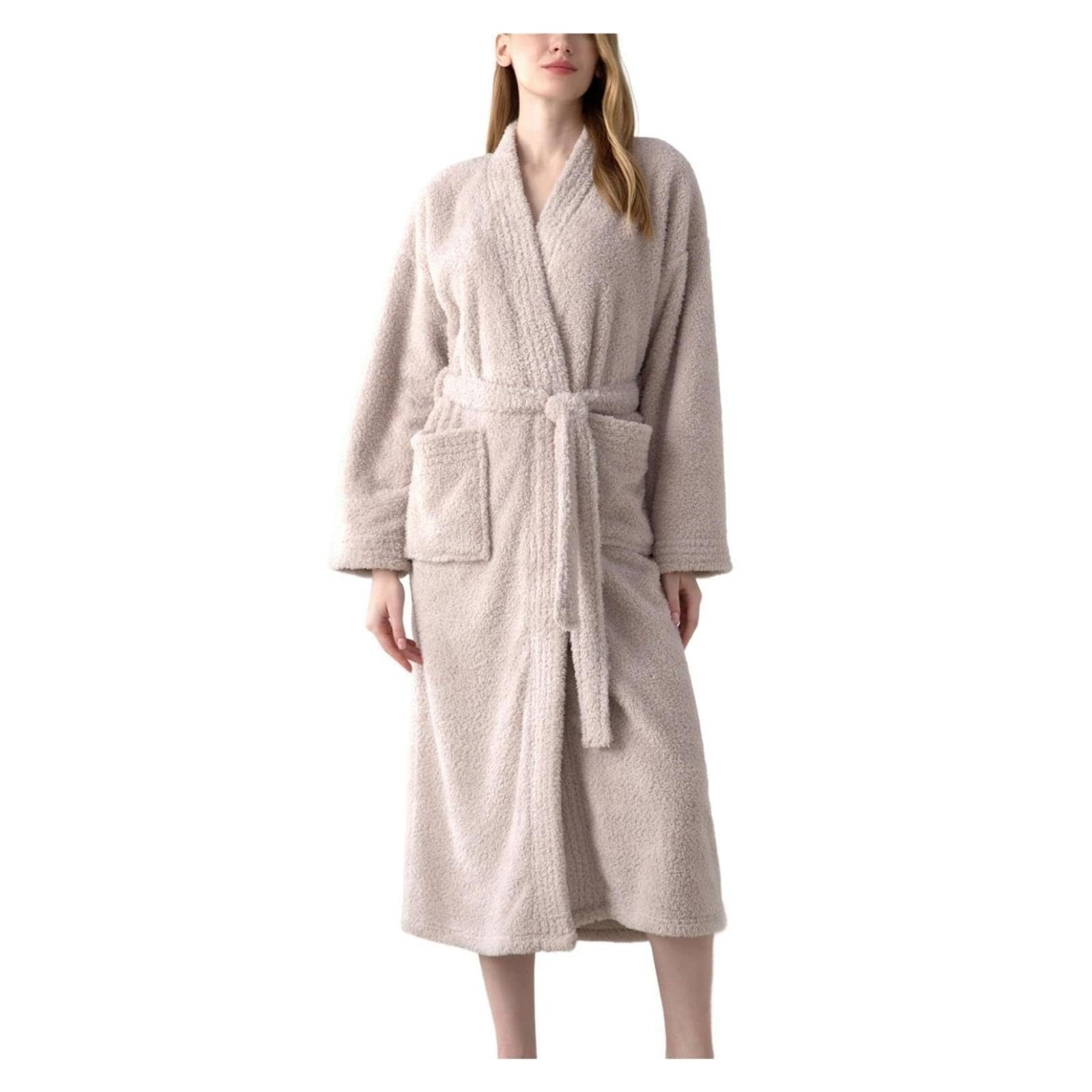 Peignoir de bain polaire avec ceinture for femmes, peignoirs chics, mollet