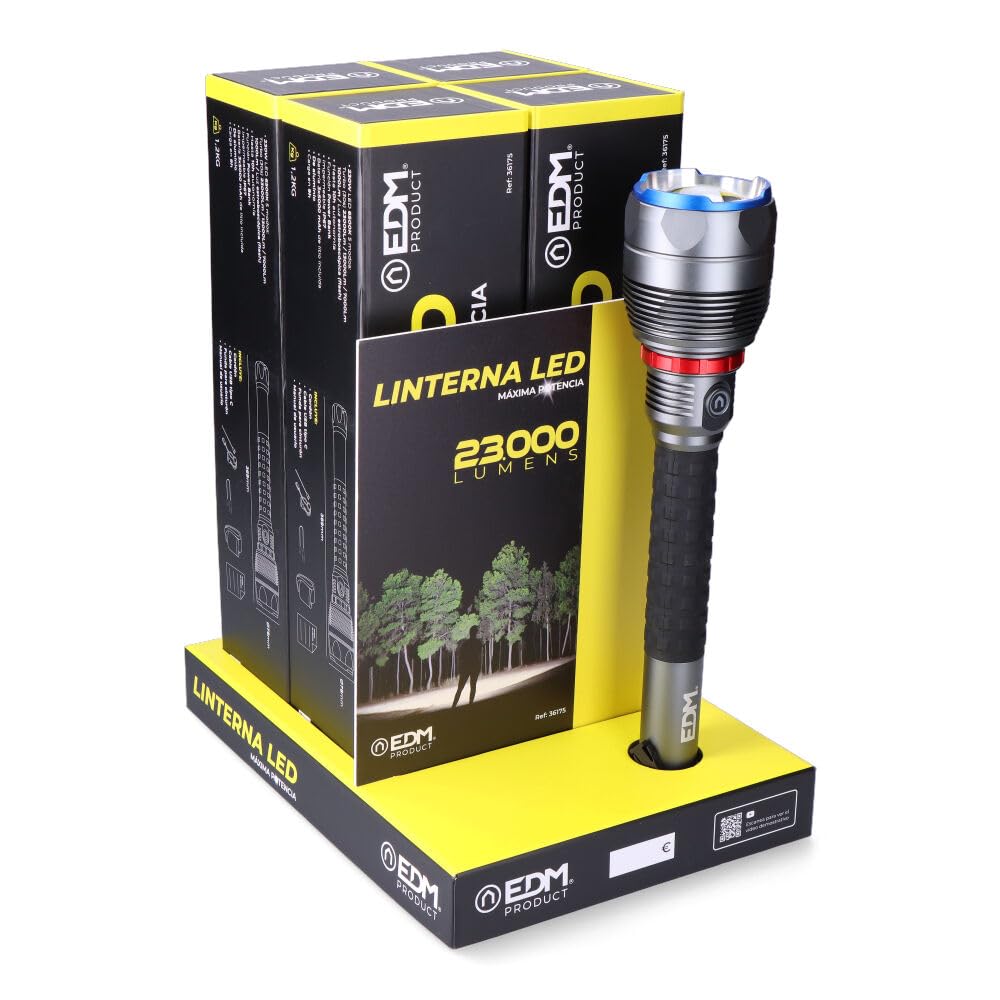 Linterna led de largo alcance 23000 lm