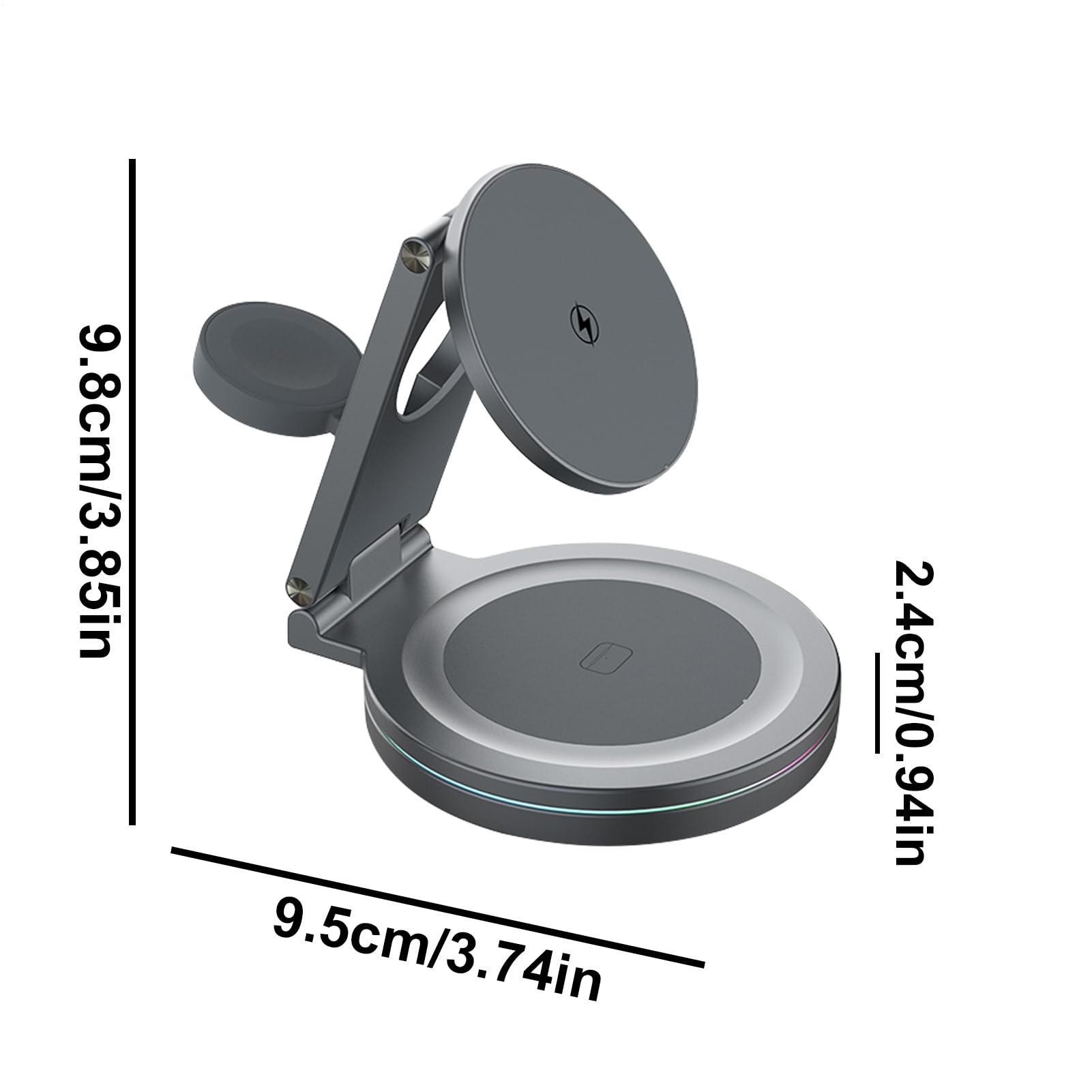 Estación De Recarga Inalámbrica Carga Rápida Magnética | Soporte Carga Inalámbrica 360° Soporte Plegable Portátil para Móvil, Consola, Hogar, Viaje, Bolso, Escritorio, Mesita De