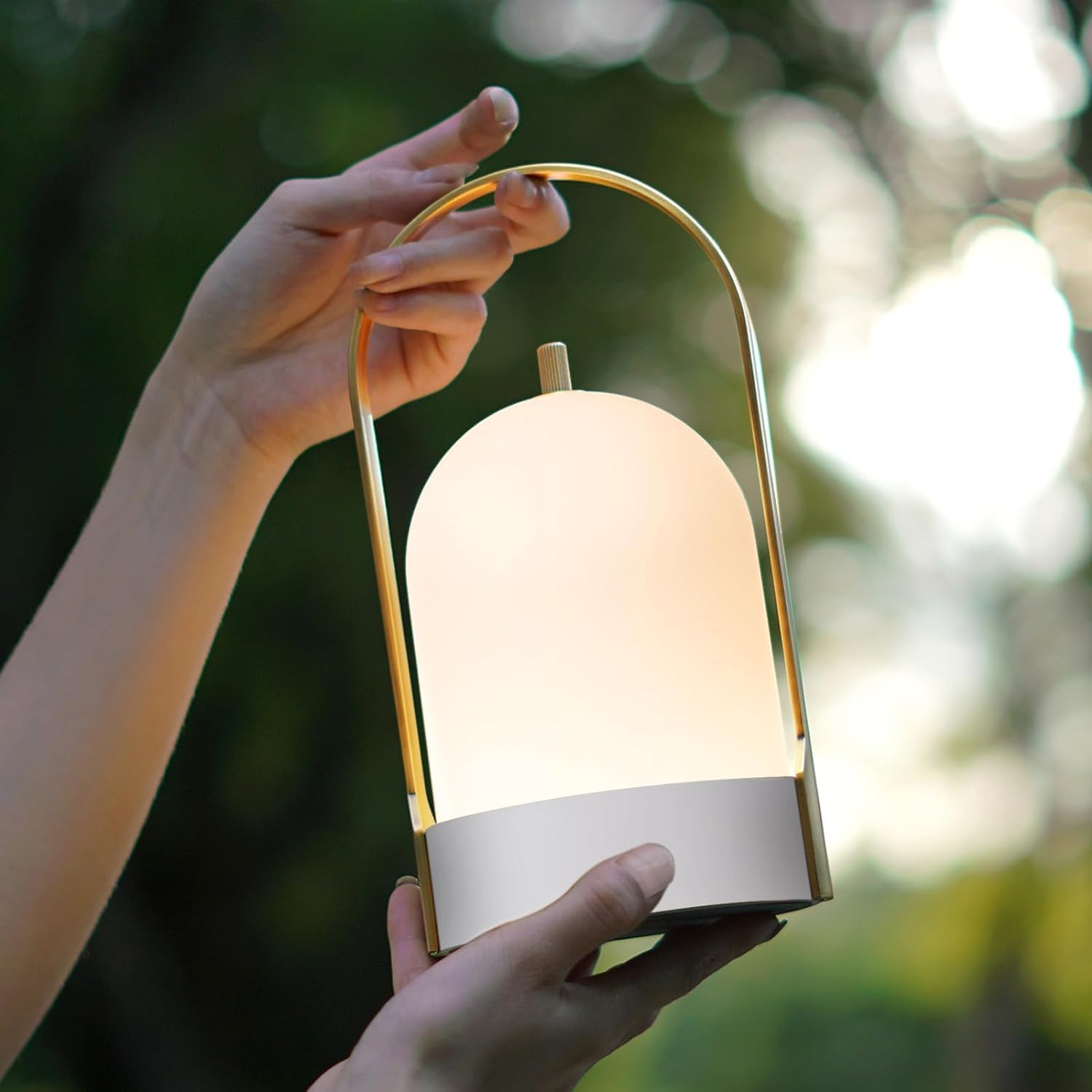 Tubicen Cordless Rechargeable Table Lamp, Durable Steel Handle Portable LED Table Lamp, 4000mAh Battery Operated Table Lamps for Indoor & Outdoor, 4-Stage Touch Dimmable USB-C Night Light [Energy Class G]