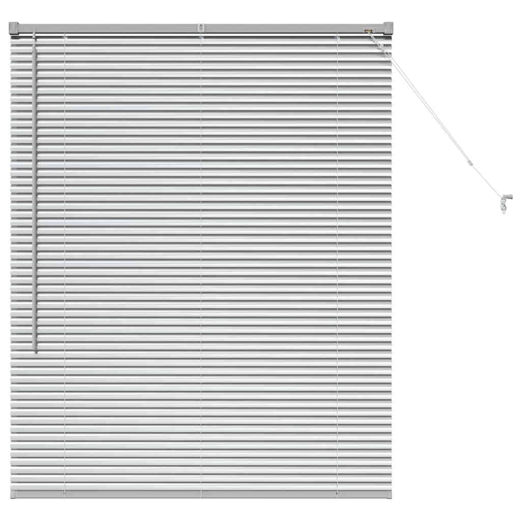 Store Vénitien en Aluminium Argenté 130 x 105 cm, Store Fenêtre Intérieur Réglable pour Salon, Cuisine et Bureau, Brise-Vue Modulable avec Cordon de Tirage