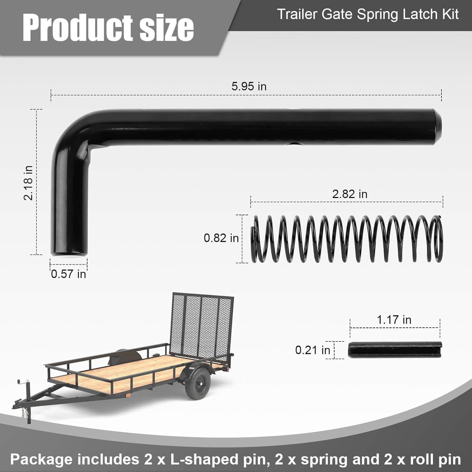 2 Packs Trailer Gate Spring Latch Kit 819T for Carry-On Utility Trailers