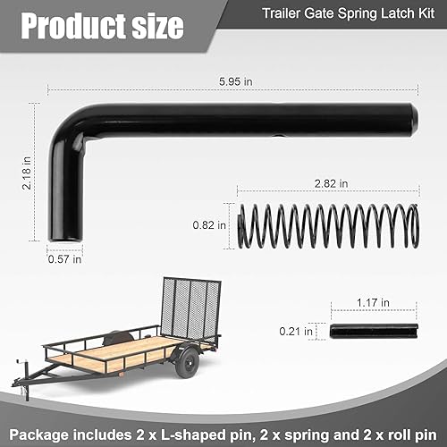 Miniatura 3 de Paquete de 2 paquetes de pestillo de resorte para puerta de remolque 819T para remolques utilitarios de mano