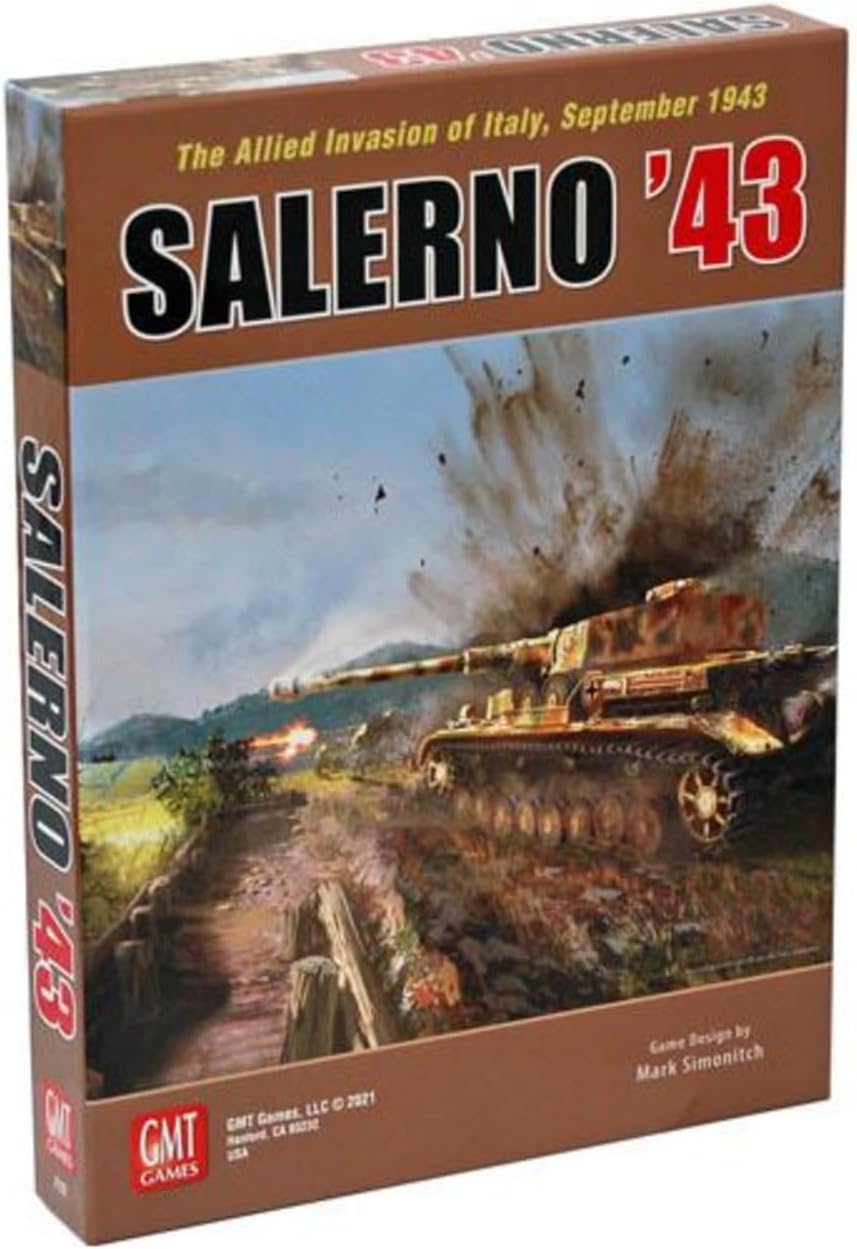 Salerno '43: The Allied Invasion of Italy – Board Game by GMT Games 2+ Players – 120-360 Minutes of Gameplay – Games for Game Night – Teens and Adults Ages 14+ - English Version