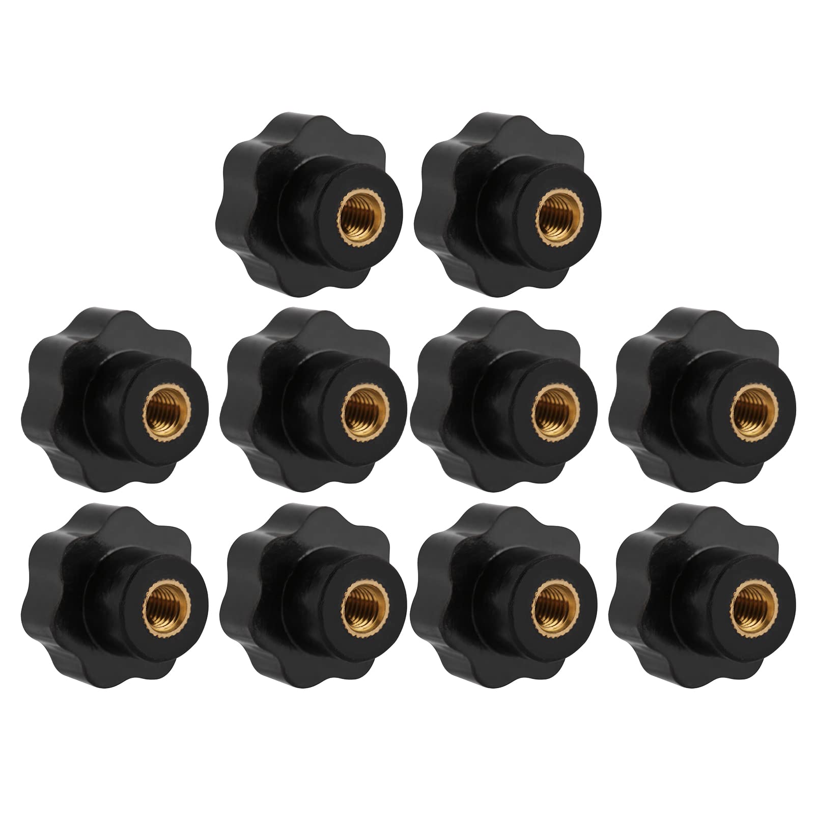 GOTOTOP 10pcs Universal Black Color Plastic Round Shape Knob Handle M6*25 for Machine Tool Knob Accessories Well Polished with Comfortable Grip Feeling Fit All Types