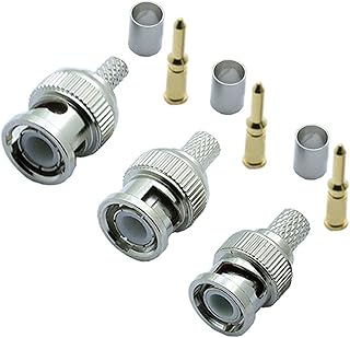 SMOKT Male Crimp Type Connector for Systems Female Coupler Connector B N C RG58/RG59/RG6 10Pcs (Color : RG58)