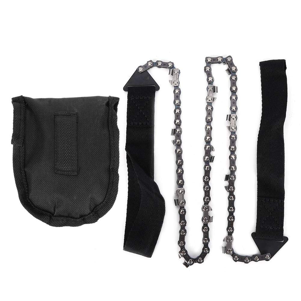 Universal Saw with Saw Chain Survival Saw Wire Saw Garden Chain Saw Pocket Saw Hand Zipper Saw Outdoor Portable Chain Saw Pocket Hand Tool for Garden Emergency Camping Hiking Equipment