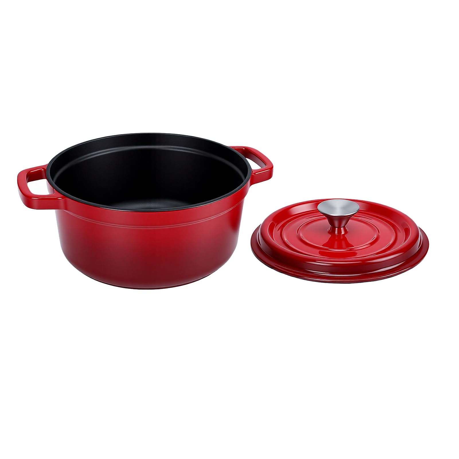 Matybobe Olla de Hierro Fundido Esmaltado con Tapa para Hornear Pan y