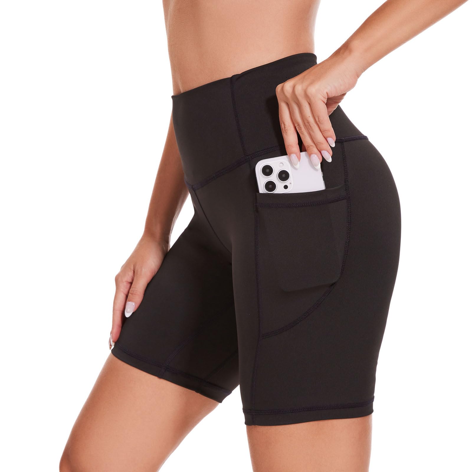 AMYTIS Sport Leggings Damen High Waist Yogahose mit Taschen Lang Sporthose Blickdicht Leggins Fitness Sportleggins