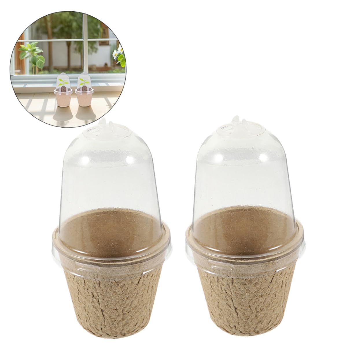 40 Stück Runde Pflanztöpfe aus Biologisch Abbaubarem Papierpulp Atmungsaktive Anzuchtbecher mit Wasserhaltefähigkeit für Gesunde Keimung und Indoor-Garten für Balkone und