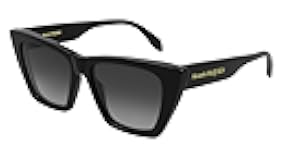 Alexander McQueen Selvedge Cat Eye Sunglasses AM0299S 001 Black 54mm 299