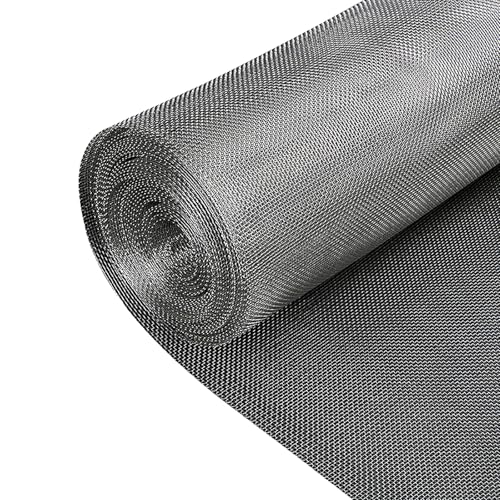 COYOUCO 304 Stainless Steel Mesh, 12-18Mesh 1X1m Metal Mesh Screen, Woven Fine Wire Mesh for Filter Mesh, Filtration Cloth and DIY Project,14Mesh*0.27mm