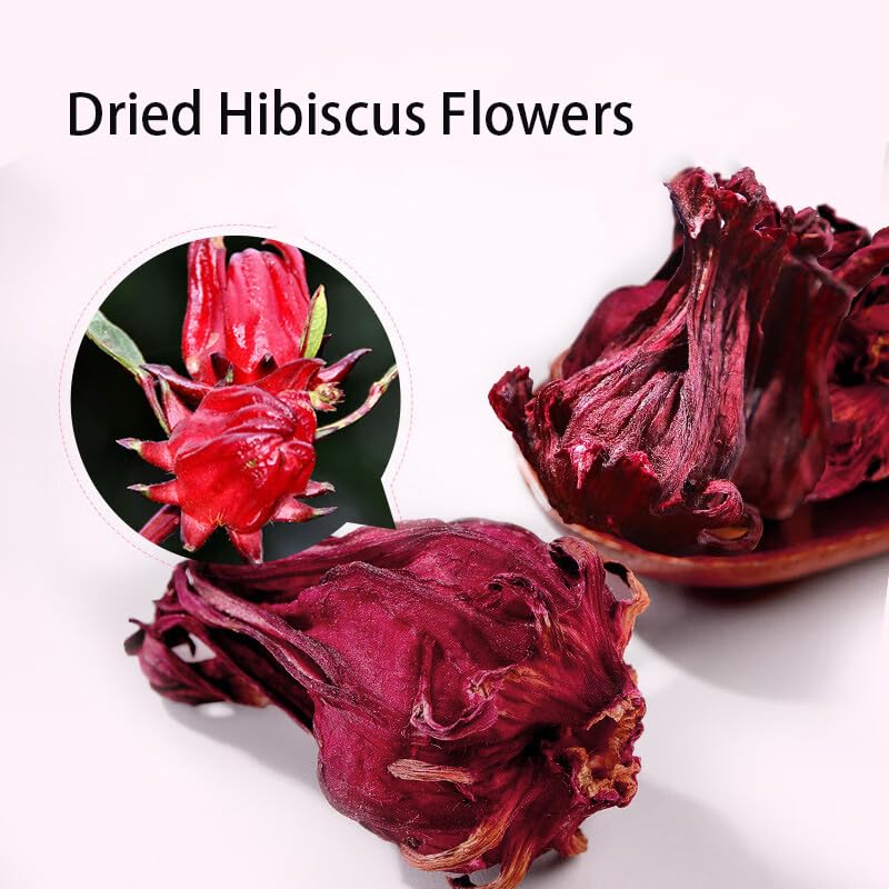Flores secas de hibisco sin azufre 100g bolsa resellable miniatura 3