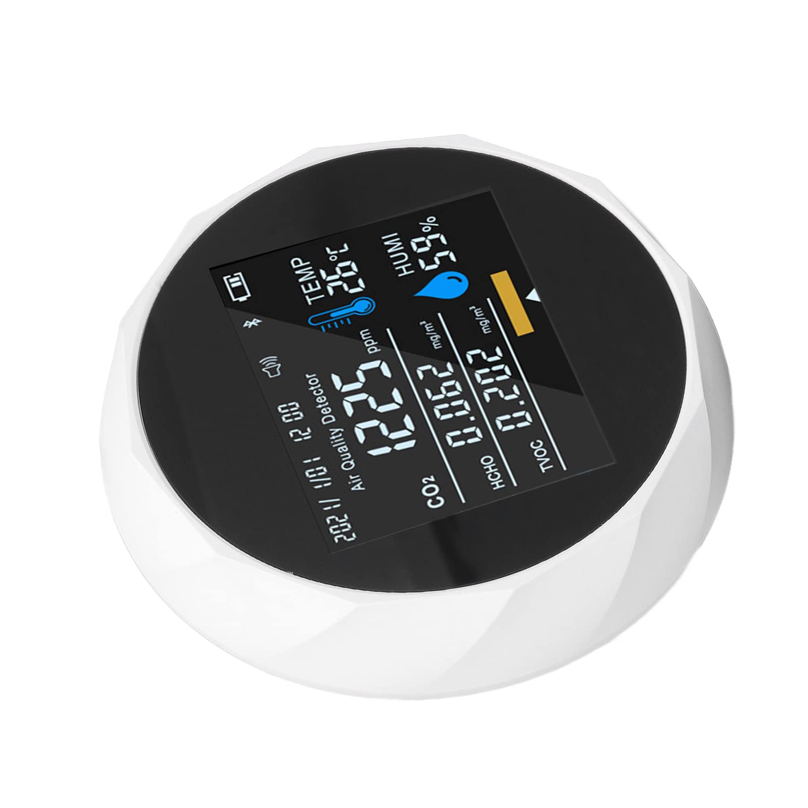 Monitor della qualità dell'aria Display a colori intelligente Rilevatore digitale portatile per Home Office Ricarica USB 5V (bianco)