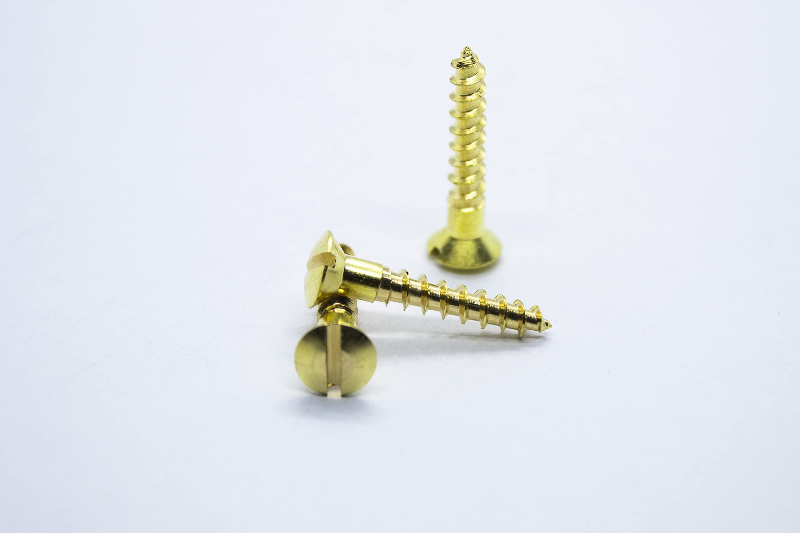4x25 (8x1) brass raised slotted head screw (Pack of 20, 50, 100) (50)
