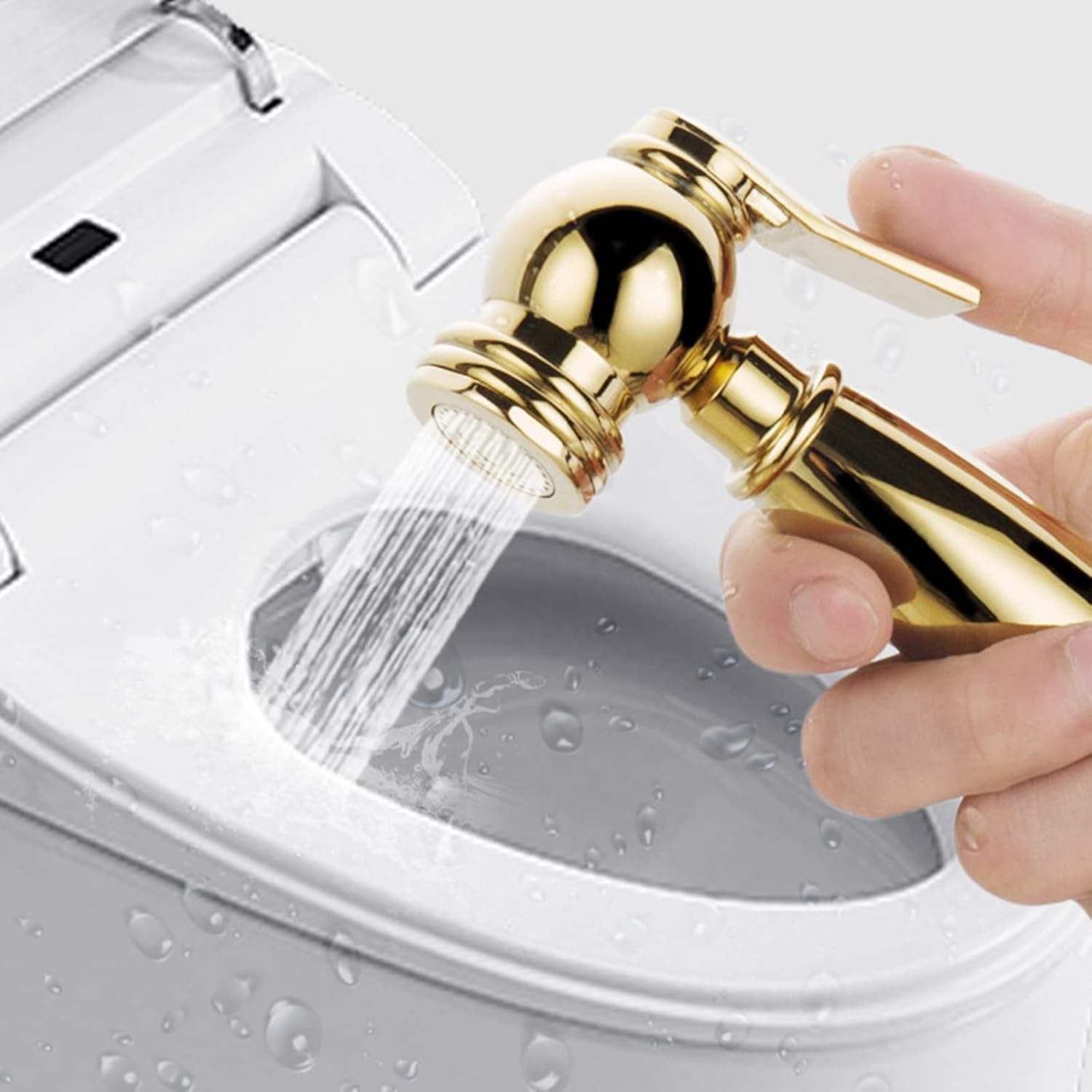 Hand Shower for Toilet Use Hand Held Toilet Bidet Sprayer Toilet Bidet Sprayer Set Brass Gold with Hose Cold Water Toilet Spray Gun Attachment