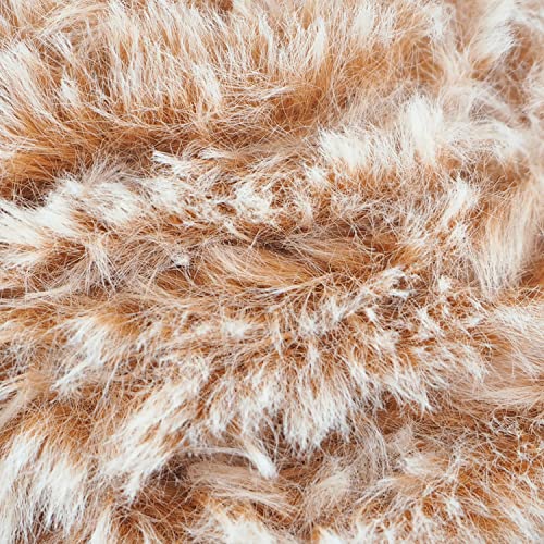 Image of NICEEC Faux Fur Yarn Super Soft, Chunky & Fluffy, Eyelash Yarn for Crochet & Knitting(Total Length 210yds /10.6oz) - Khaki /300g