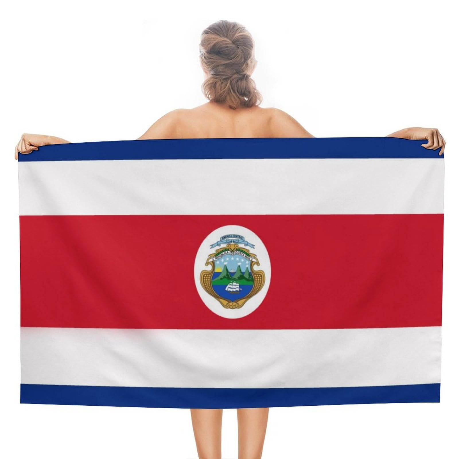 CGSBNGHA Costa Rica Rican Flag Beach Towels Soft Bathroom Bath Pool Swim Towels for Women Men