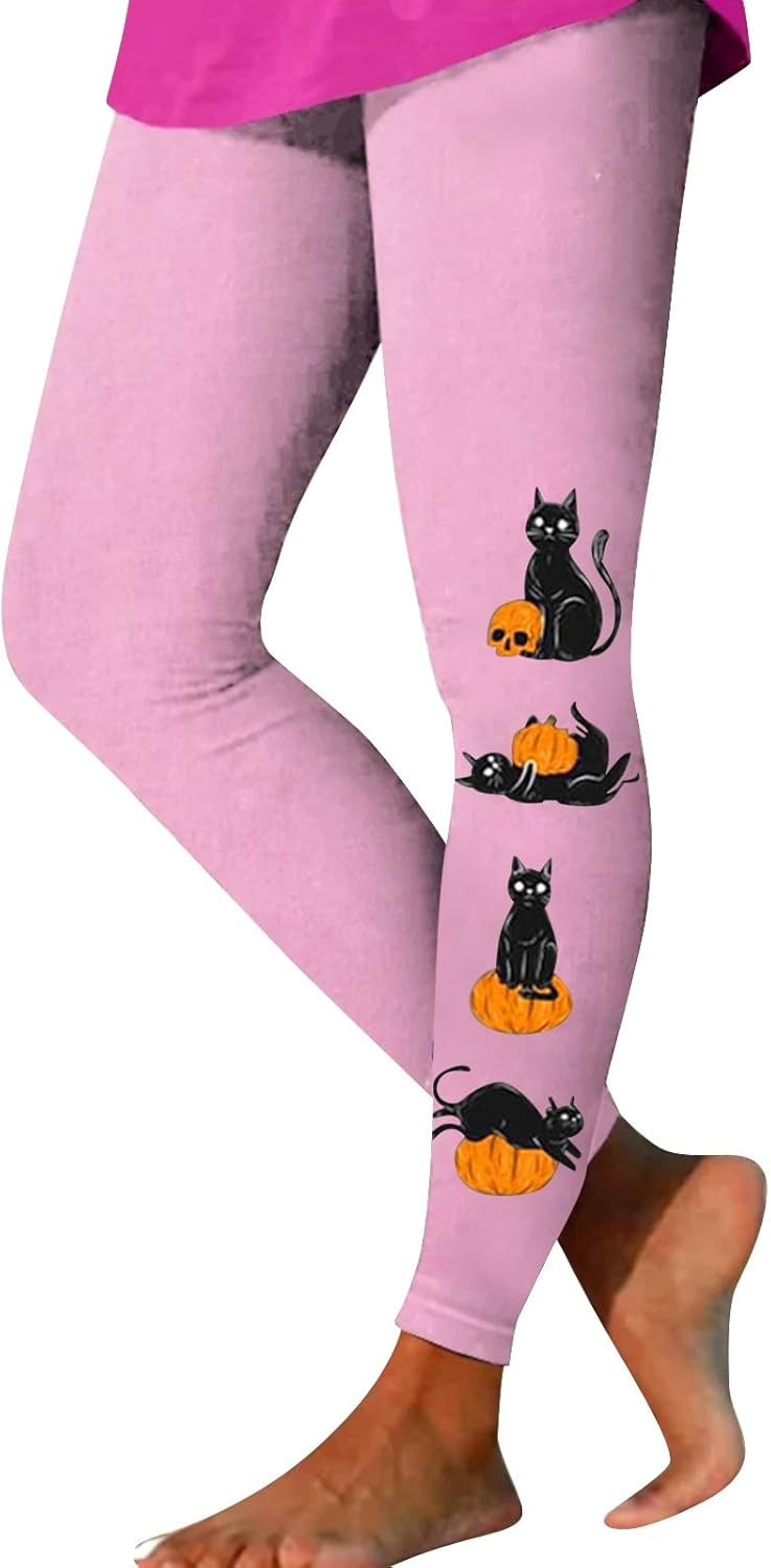 Legging Pour Femme Halloween Mignon Motif De Citrouille Pantalon De