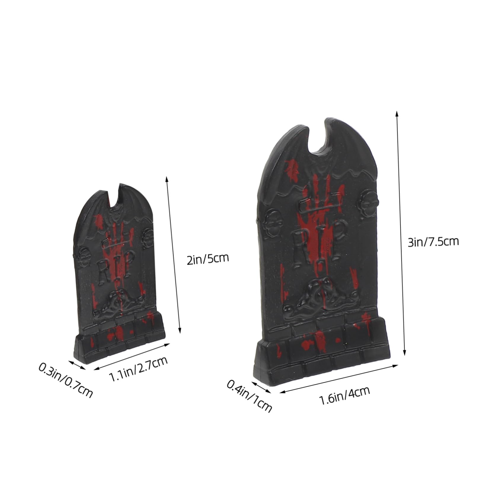 Alasum 100 szt. czaszka nagrobek dekoracja na Halloween nagrobek mini nagrobki Halloween nagrobek model nagrobki Halloween nagrobek dekoracja impreza nadmuchiwane tworzywo sztuczne