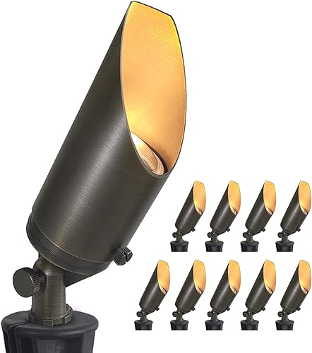 COLOER Foco de bajo voltaje, iluminación LED de paisaje, 12 voltios ACDC, iluminación de latón para exteriores, IP65 impermeable para exteriores