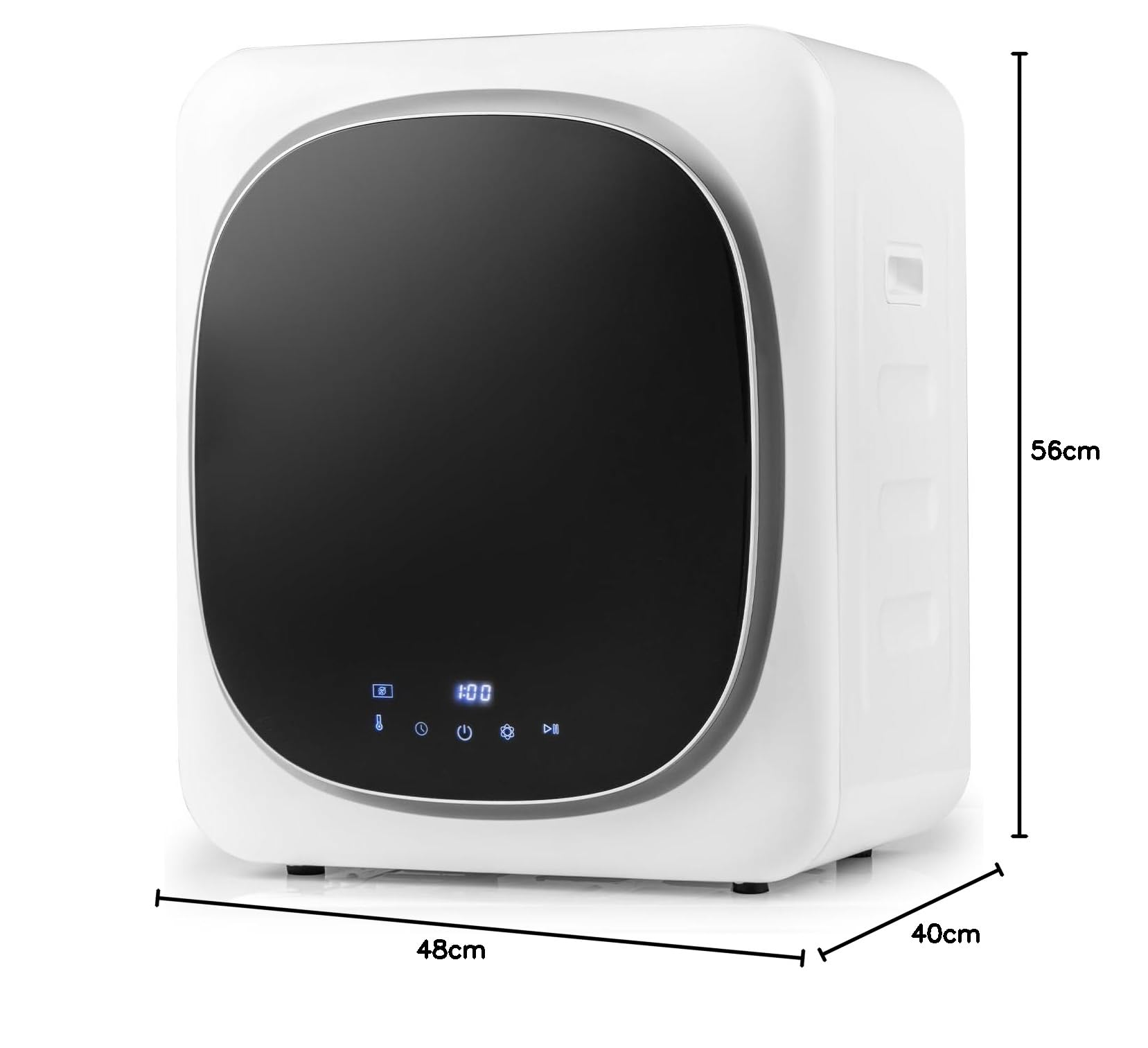 FANTASK Mini Wäschetrockner 800W mit Desinfektion & Desodorierung & Überhitzungsschutz, Ablufttrockner bis zu 69℃, LED Touch-Screen, Mehrfachfiltration, 4 Temperaturen und 6 Timer