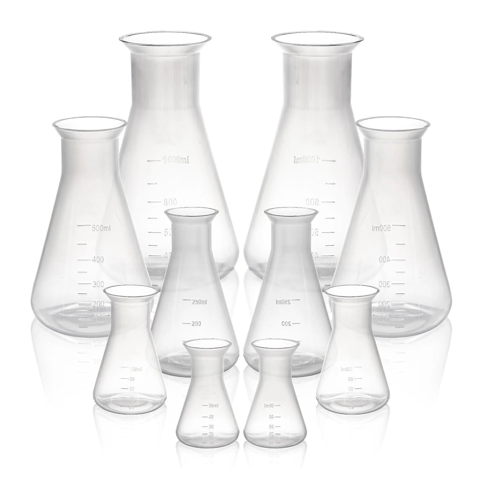 Matraz Erlenmeyer de cuello estrecho, matraz triangular cónico, laboratorio de química(2000ml-1pcs)