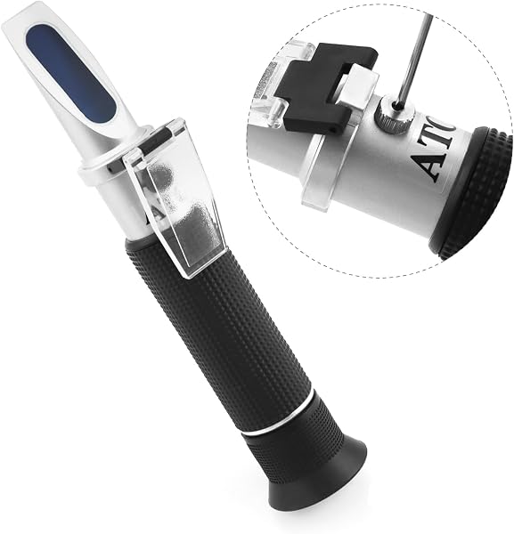 QWORK® Réfractomètre 0-80% vol., Réfractomètre Portable, avec ATC pour spiritueux et éthanol - 2