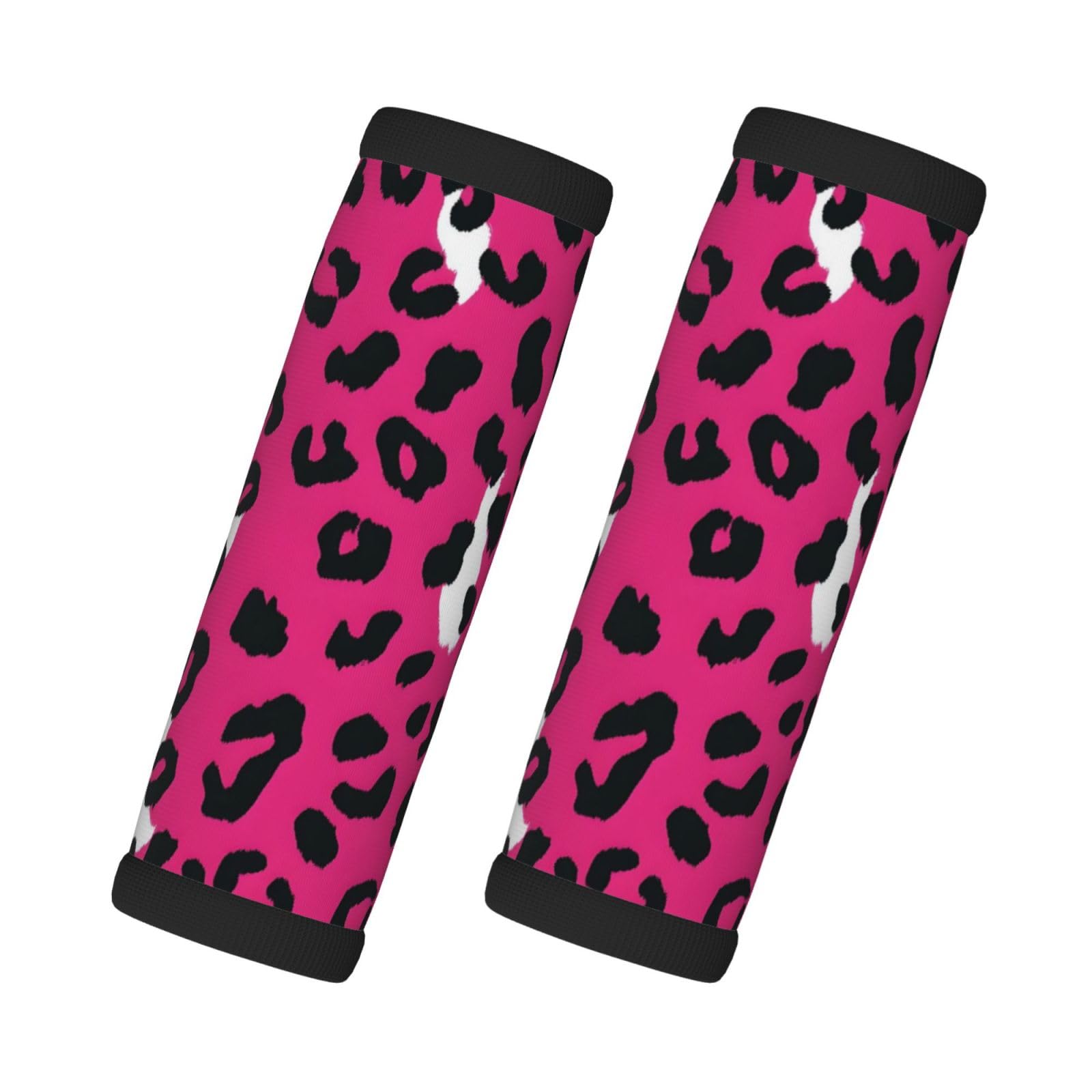 Rose Red Leopard Print Luggage Handles Wrap Grips For Suitcases Luggage Travel Accessories For Airplane 2pcs