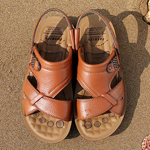 WILTENA Men's Summer Sandals Genuine Leather Sport Open Toes Sandals Male Casual Beach Walking Slippers4