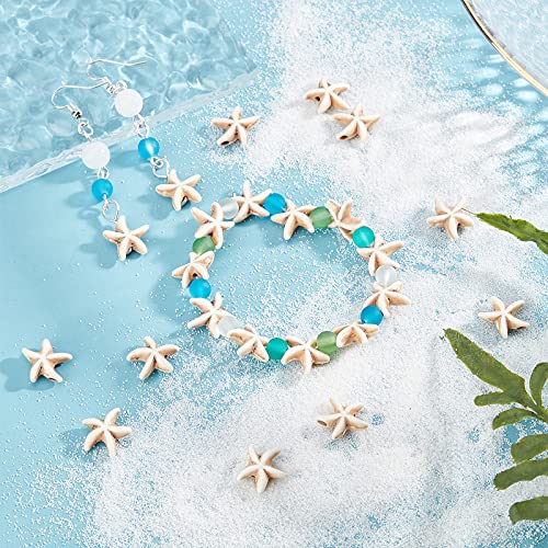 Cuentas de estrella de mar turquesa para diseñar bisutería artesanal sin nudos 6