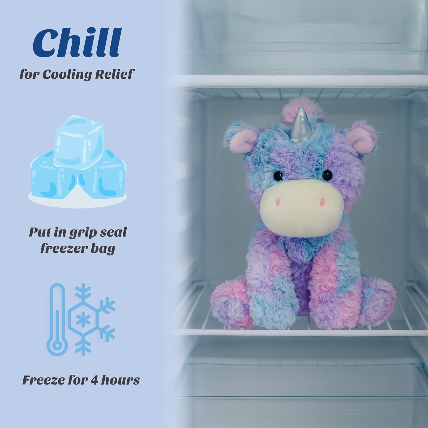 Easfan Weighted Stuffed Animals, Heated & Coolable Weighted Plush Toy for Period Cramps & Pain Relief, Microwavable Heating Pad Cute Soft Plushies, Unicorn Gifts for Adults & Kids,12 inch