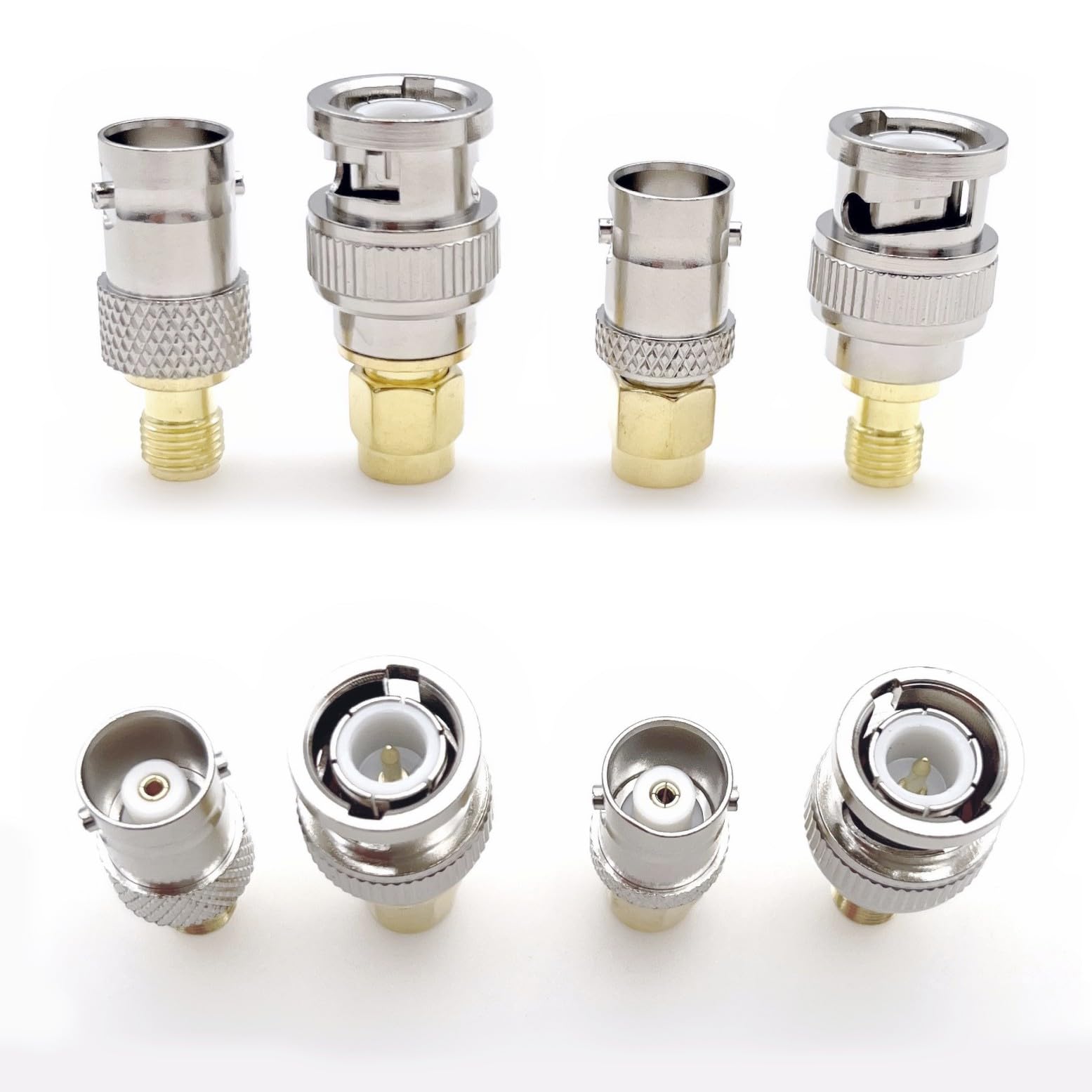 JZK Juego de 4 Conectores coaxiales SMA Macho Hembra a Adaptador BNC