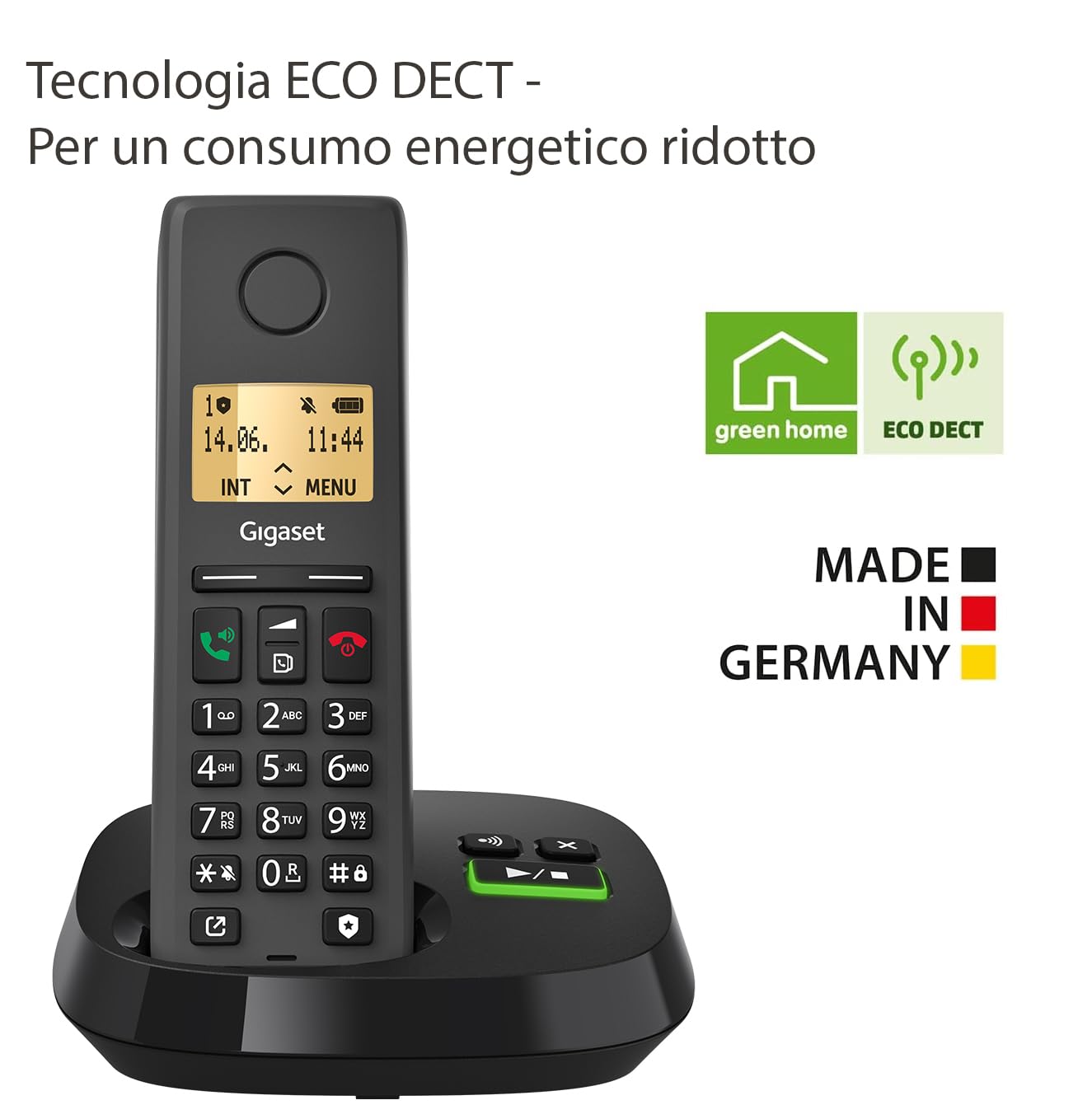 Gigaset PURE 220A Trio - 3 Telefoni Cordless DECT con Segreteria Telefonica - Blocco Chiamate e Funzione Vivavoce - 80 contatti, nero antracite [Compatibile in DE, IT, FR, NL, BE, CHE, AUT]