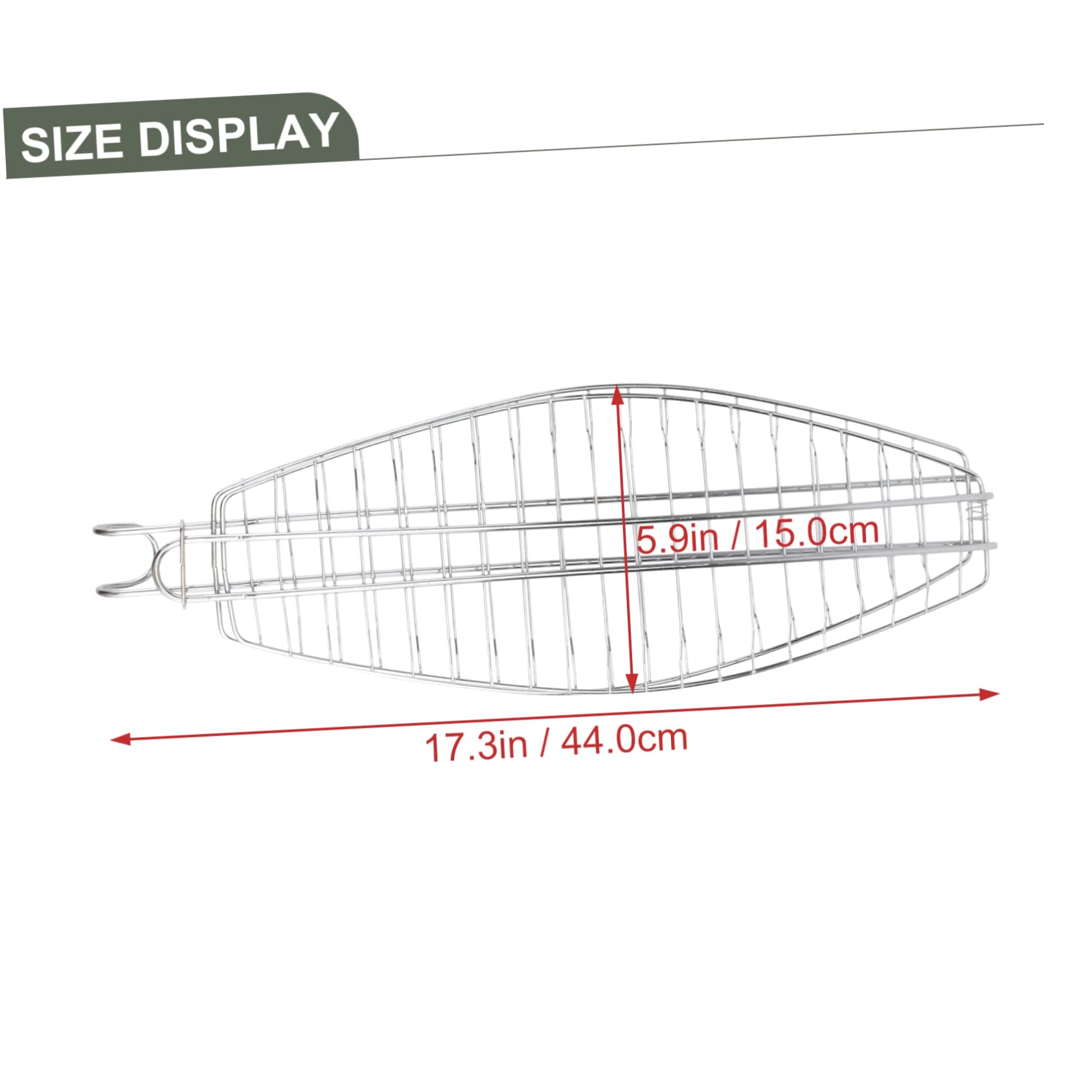 Toyvian Fish Grill Net with Hook Non Stick Barbecue Tool for Outdoor Grilling Silver Mesh Basket for Cooking Fish and Thick Foods Easy to Clean and Store