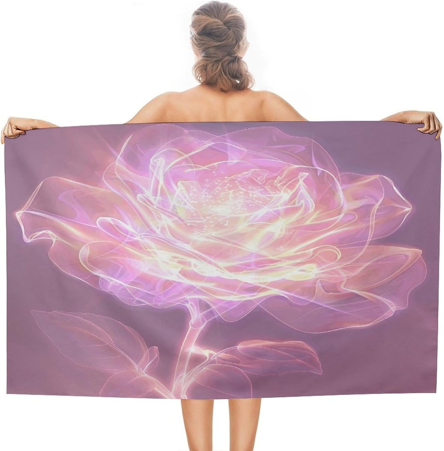 Swimming Towel, Sparkling Peach Rose Printed Fashion Towel,Portable Towel,Durable Towel