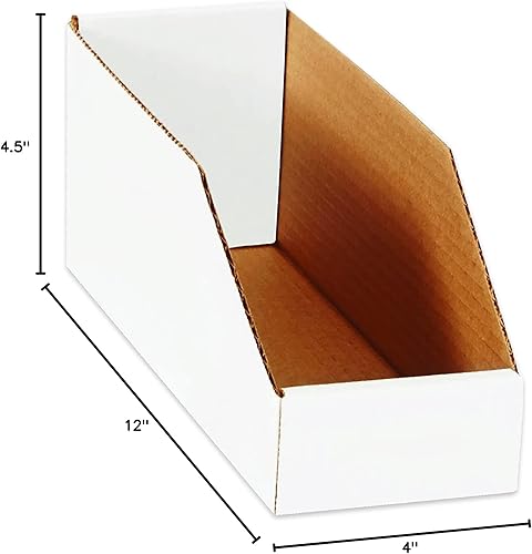 Miniatura 6 de Aviditi BINMT412 paquete de 50 cajas para basura de cartón corrugado de tapa abierta de 12 pulgadas de largo x 4 pulgadas de ancho x 4-12 pulgadas