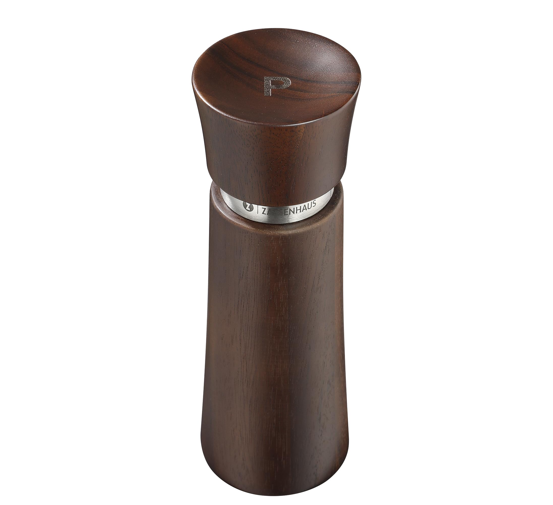 Zassenhaus Macinapepe WiESBADEN 17 cm, pregiato legno di acacia, meccanismo in ceramica ad alte prestazioni, regolazione precisa da polvere a grossa, adatto per diverse spezie