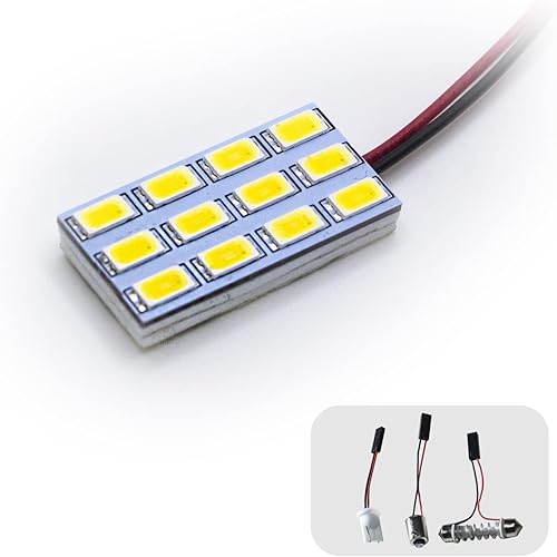 Miniatura 2 de HYUGA 2 x 12SMD 5630 amarillo blanco 2700K Panel LED luz de cúpula auto auto bombilla interior del coche DC 12V-24V con adaptadores T10  BA9S