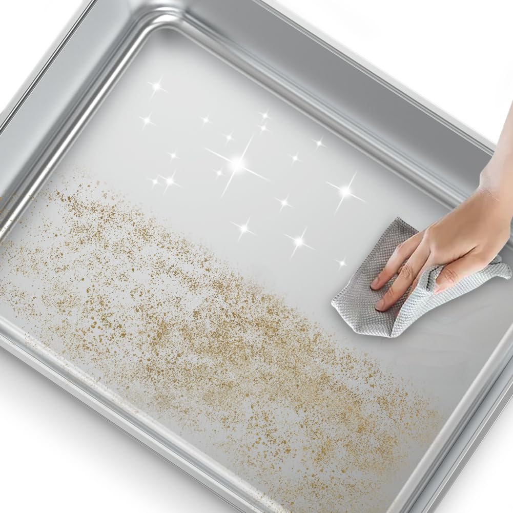 Stainless Steel Litter Box with Lid, High Side Metal Kitty Litter Box, No Stick, No Smell, Easy to Clean - image 3