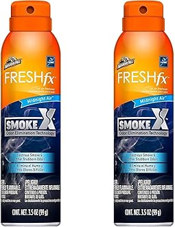 Armor AllFresh FX Smoke X Car Odor Eliminator Spray, Car Air Freshener Spray, Midnight Air Scent, 3.5 Oz (Pack of 2)