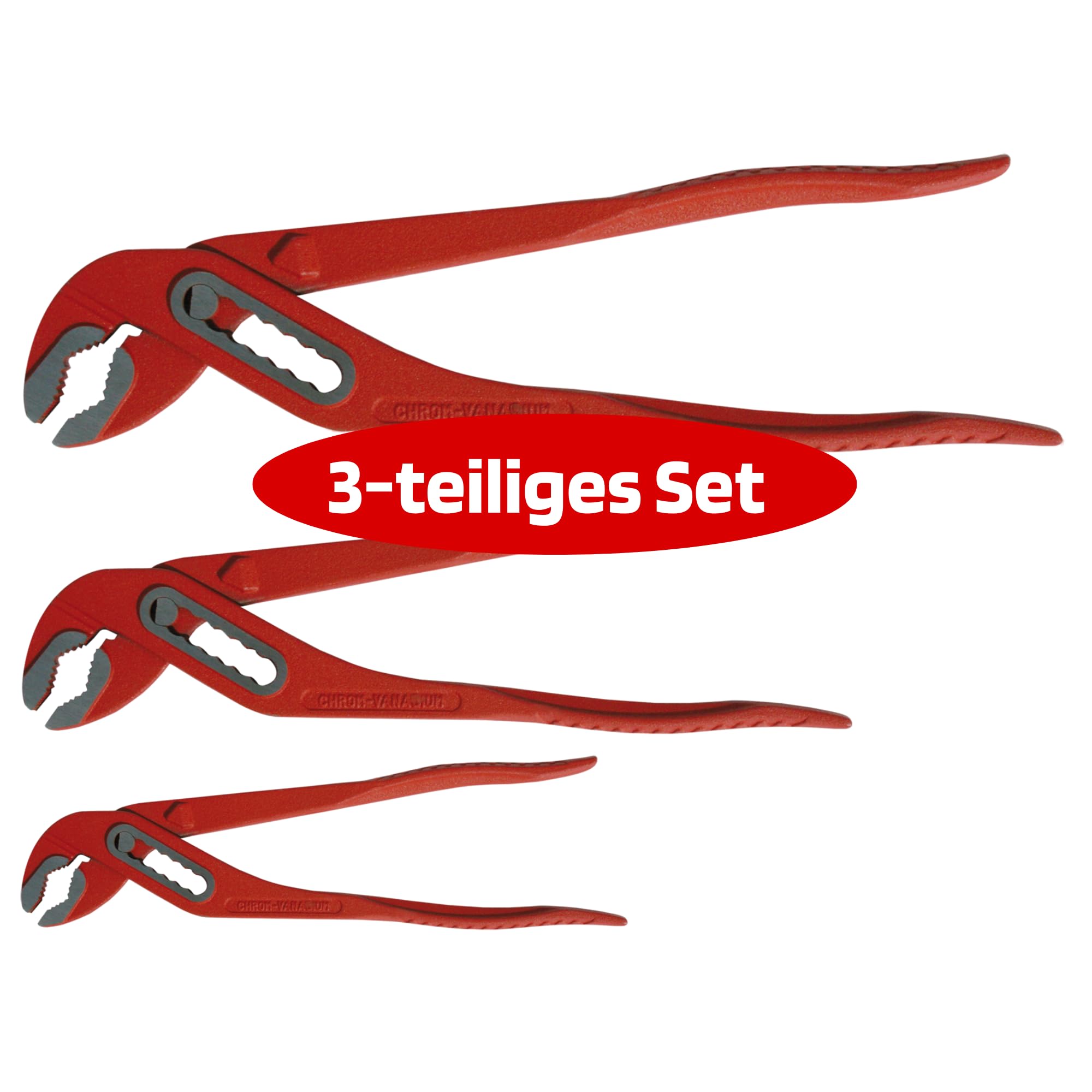 Alpha Tools Zangen-Set Sanitär (3 -tlg., 1 x Wasserpumpenzange, 1 x Verstellbare Armaturenzange, 1 x