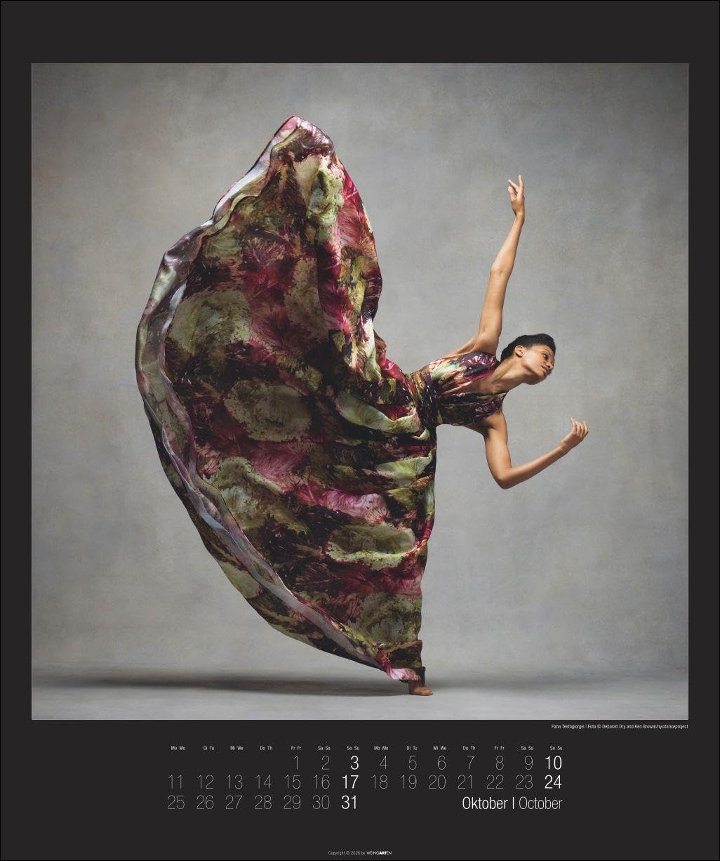 The Art of Movement Kalender 2027: Kunst und Mode vereint in faszinierenden Tanz-Bildern, die Anmut und Haute Couture verbinden. Großer Wandkalender im Hochformat 46 x 55 cm